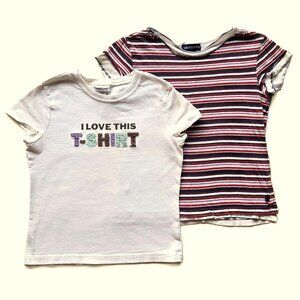 LIMITED TOO Set of 2 100% Cotton Short Sleeve Shirts Tops, Girls 12 / M